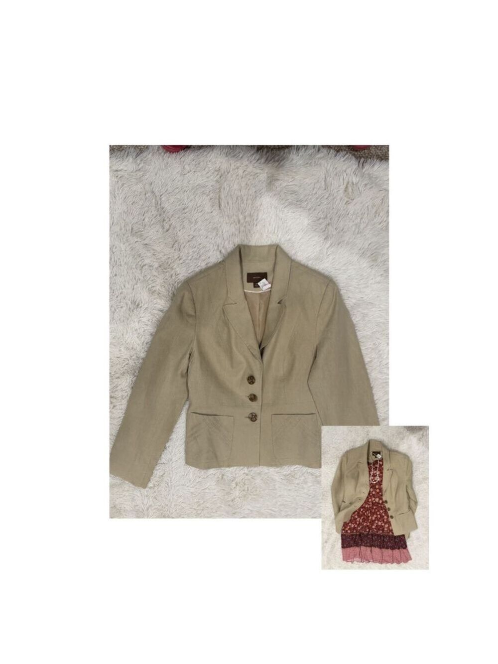 Merona Beige Lightweight Blazer - Sz. 12 (EUC)